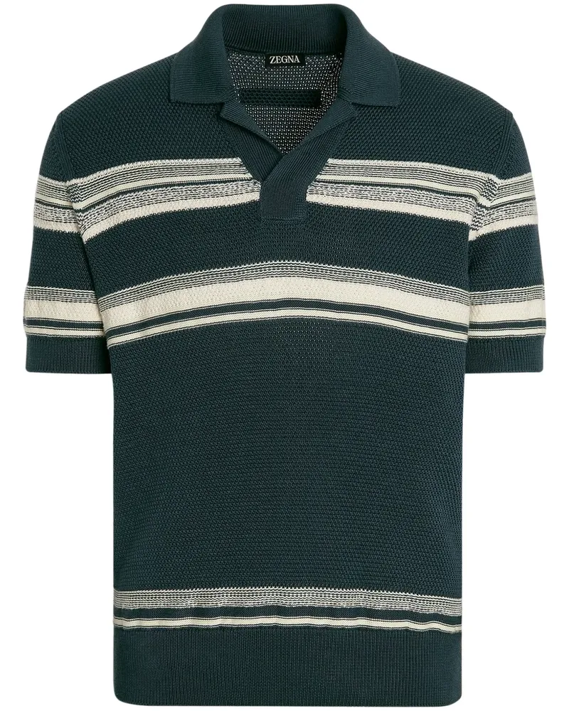 Ermenegildo Zegna Gestreiftes Poloshirt - Blau Blau