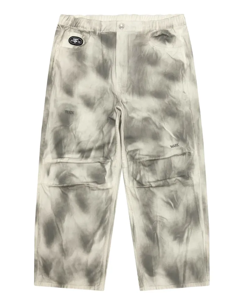 BAPE Hose mit Batik-Print - Weiß Weiß