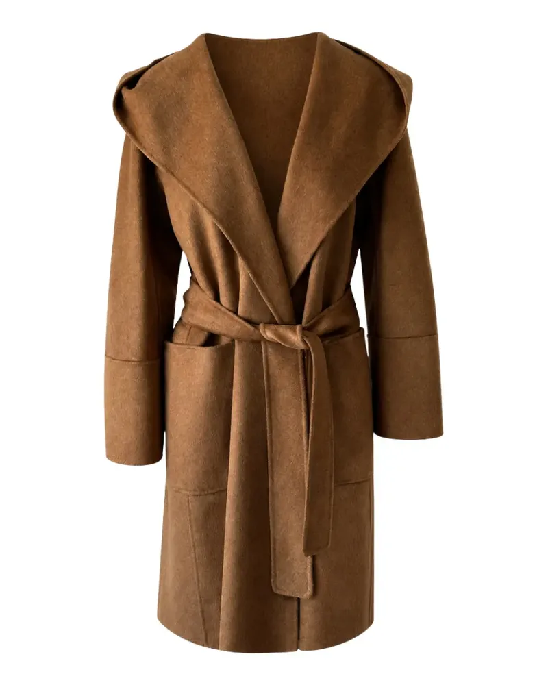 Max Mara Kapuzenmantel mit Gürtel - Braun Braun