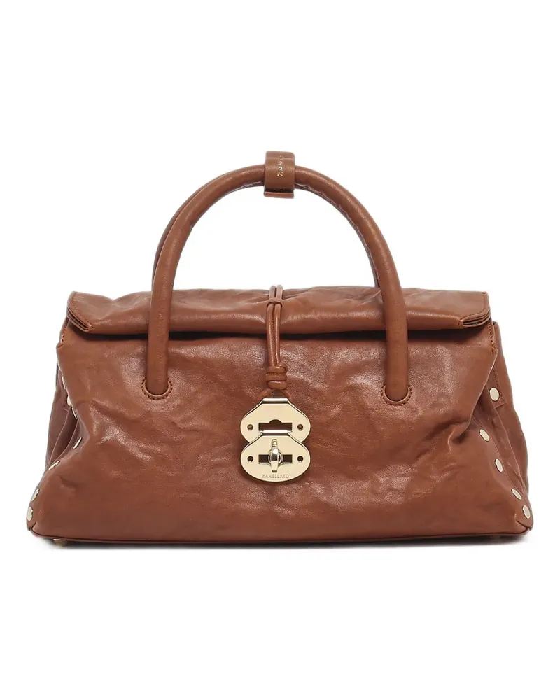 Zanellato Postina stud-embellished tote bag - Braun Braun