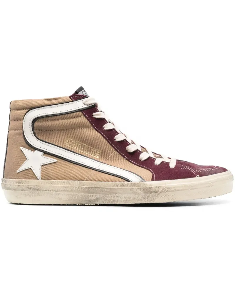 Golden Goose High-Top-Sneakers mit Logo - Nude Nude