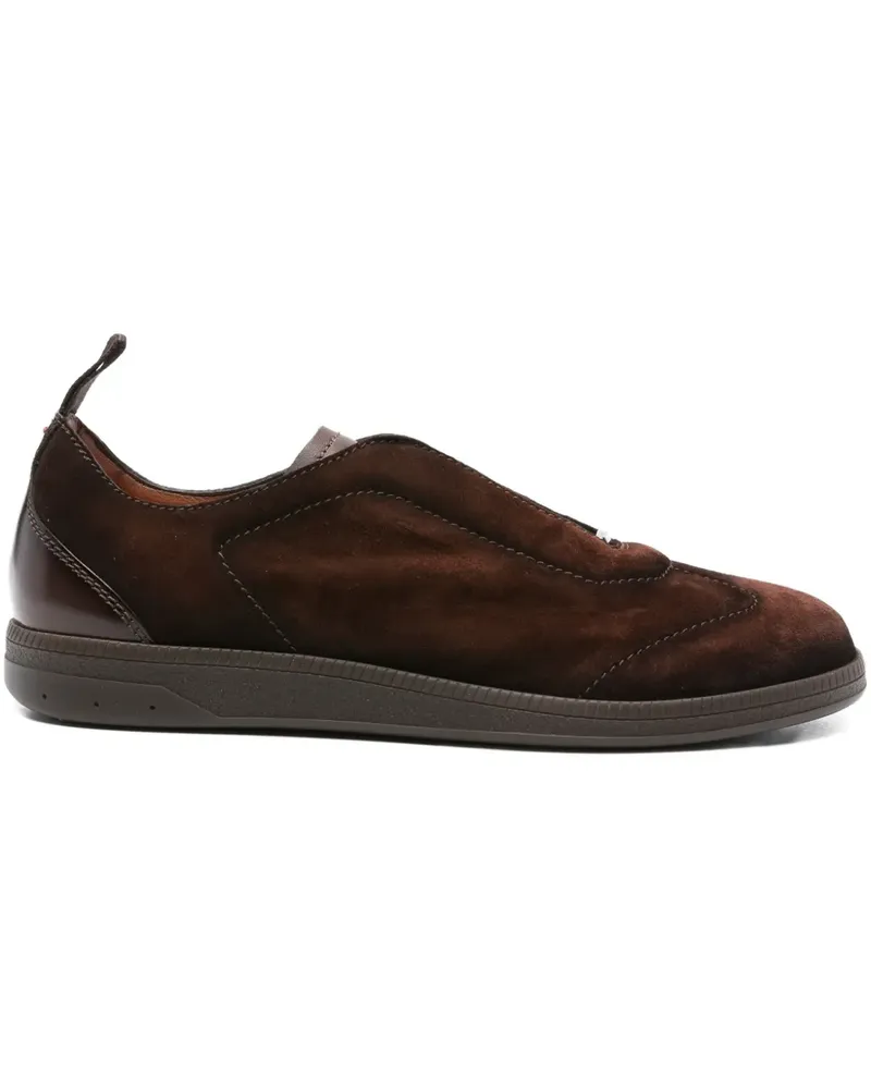 Santoni Sneakers mit Wildledereinsätzen - Braun Braun