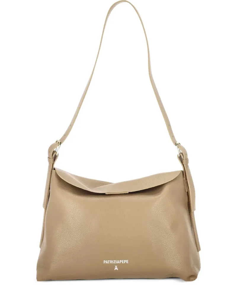 Patrizia Pepe Schultertasche aus Leder - Nude Nude