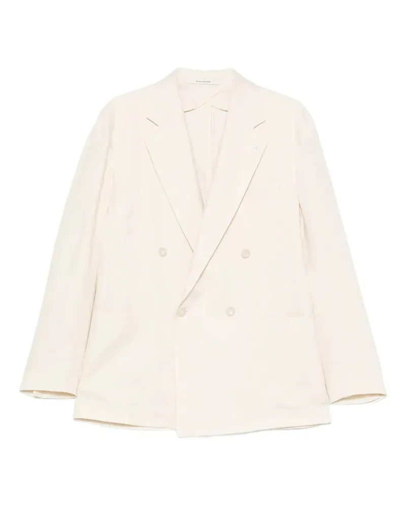 Tagliatore double-breasted peak-lapel blazer - Nude Nude