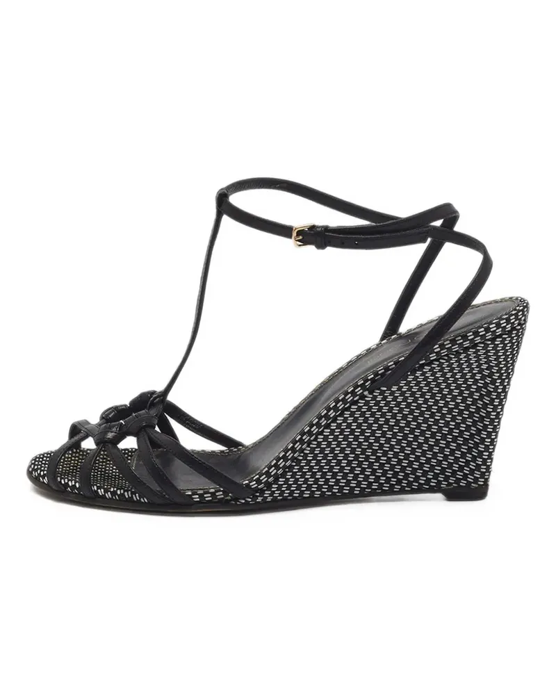 Sergio Rossi Sandalen mit T-Riemen - Schwarz Schwarz