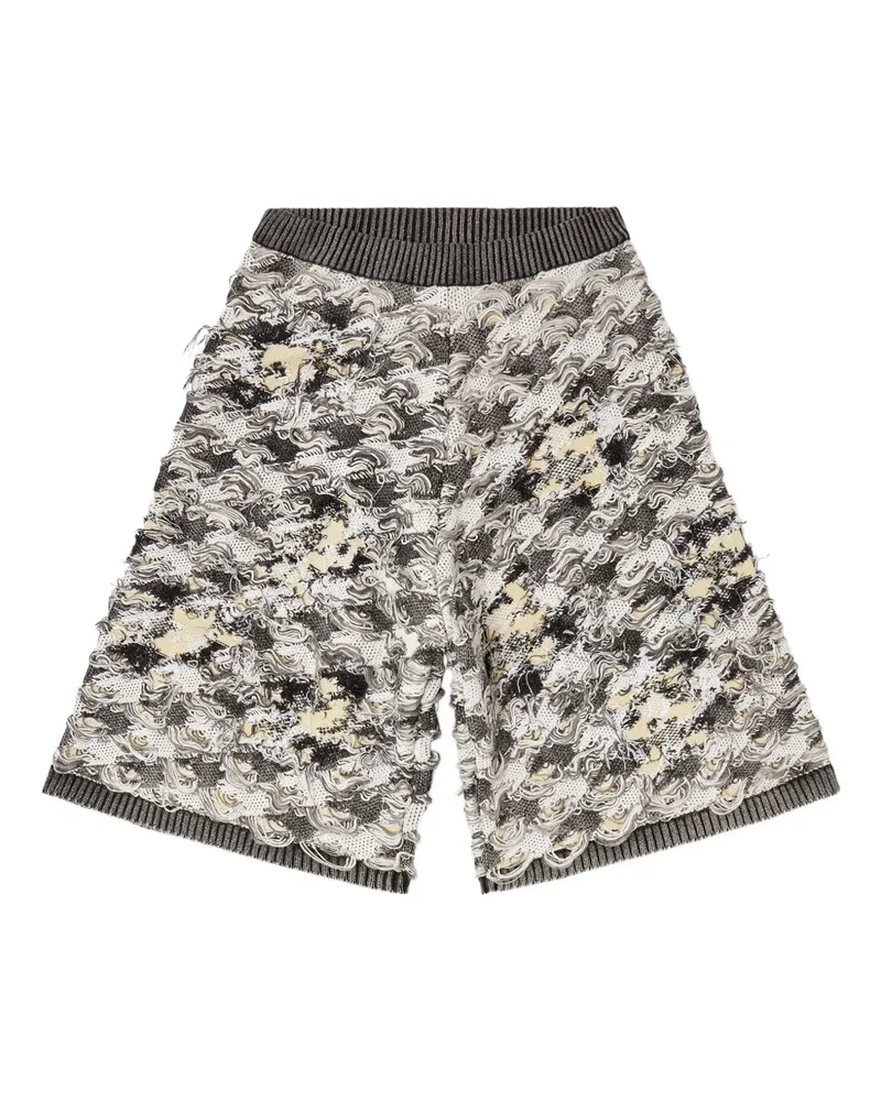 Diesel Knielange Shorts aus Hahnentritt-Jacquard - Grau Grau