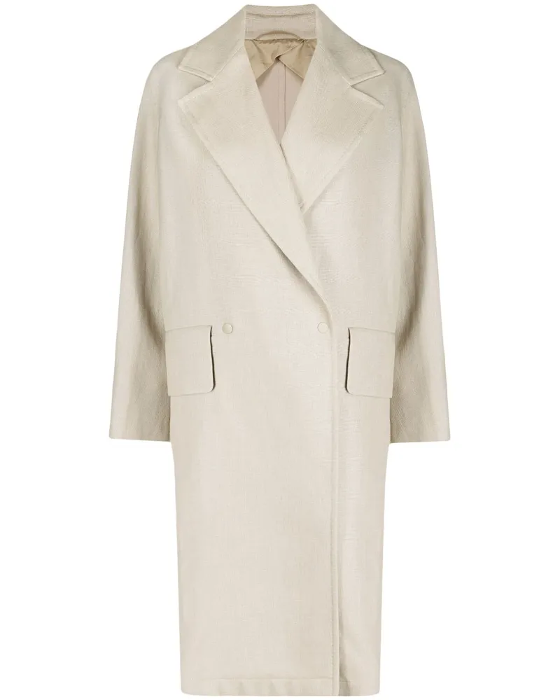 Max Mara Doppelreihiger Mantel mit fallendem Revers - Nude Nude