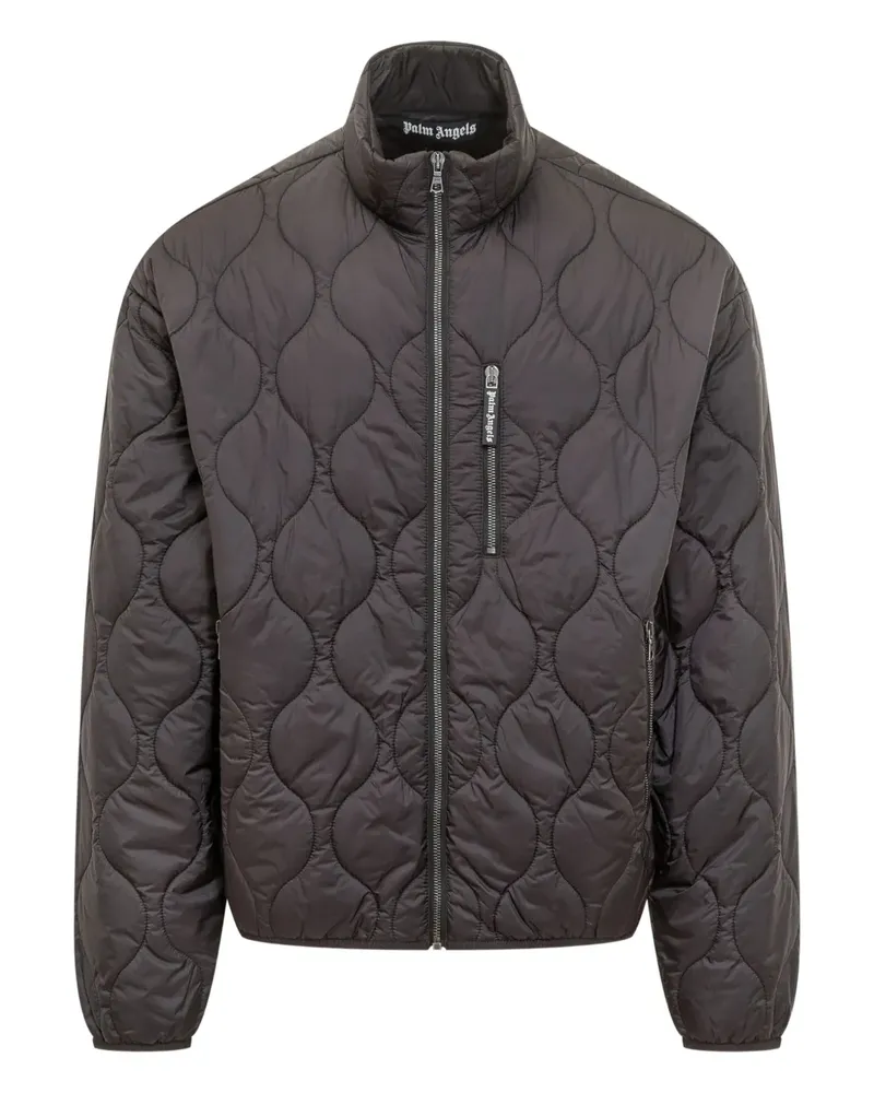 Palm Angels Gesteppte Jacke mit Logo - Grau Grau
