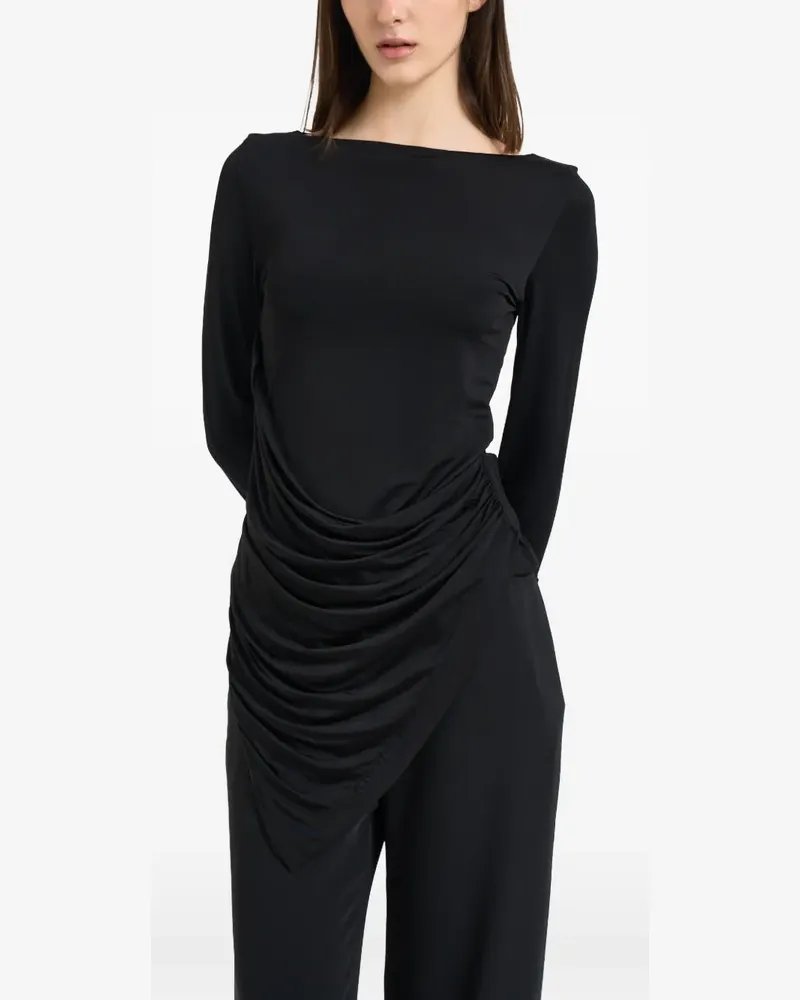 IRO draped asymmetric top - Schwarz Schwarz