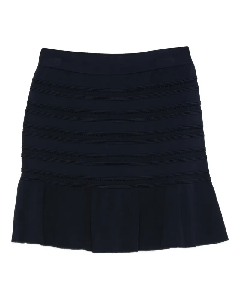 Blumarine pointelle-knit ruffled skirt - Blau Blau