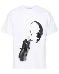 Heliot Emil T-Shirt mit grafischem Print Weiß