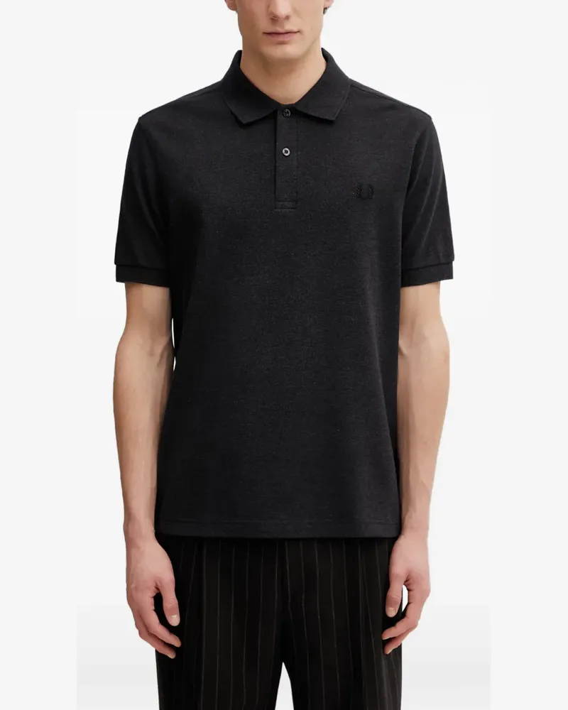 Fred Perry embroidered-logo polo shirt - Grau Grau