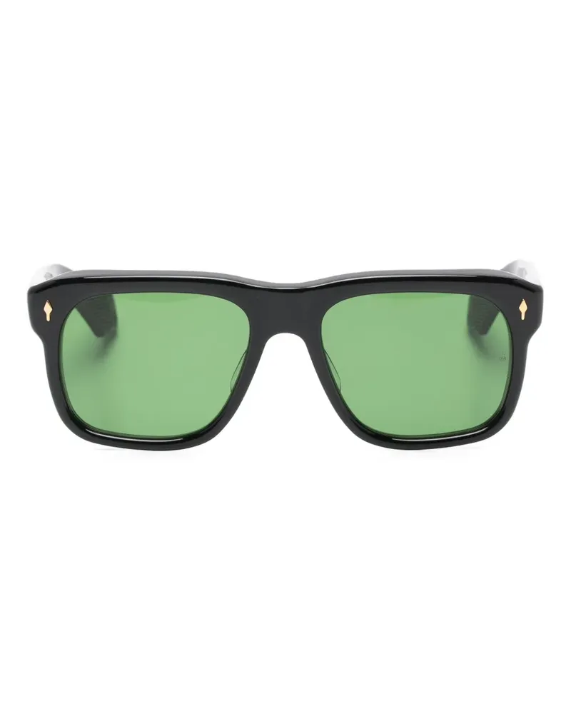 Jacques Marie Mage rectangle detail sunglasses - Schwarz Schwarz