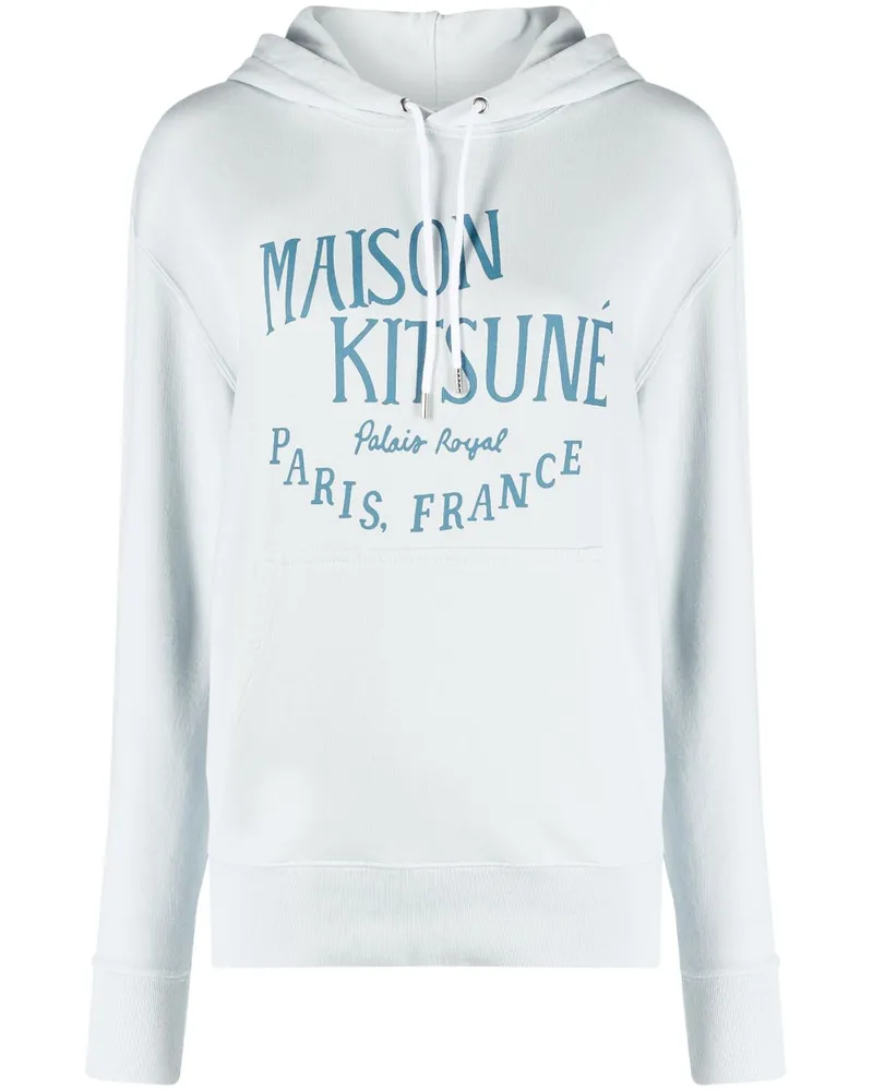 Kitsuné Hoodie mit Logo-Print Blau