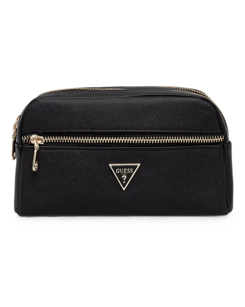 Guess logo-plaque make up bag - Schwarz Schwarz