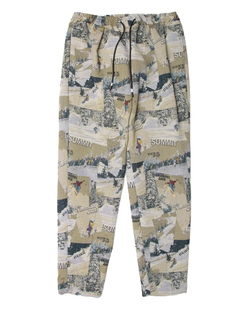 Yoshio Kubo Hose mit grafischem Print - Grün Grün