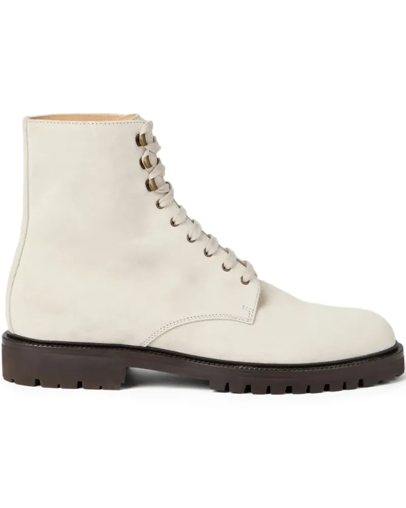 Brunello Cucinelli Schnürstiefel aus Wildleder - Nude Nude