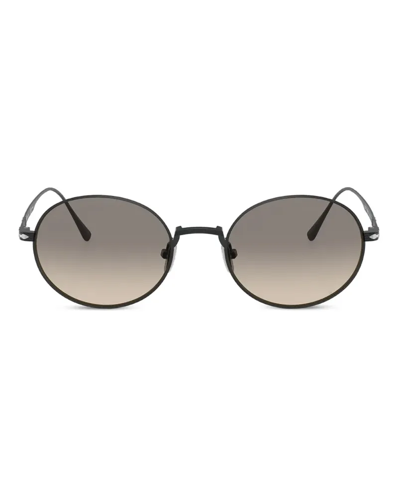 Persol Sonnenbrille mit rundem Gestell - Schwarz Schwarz