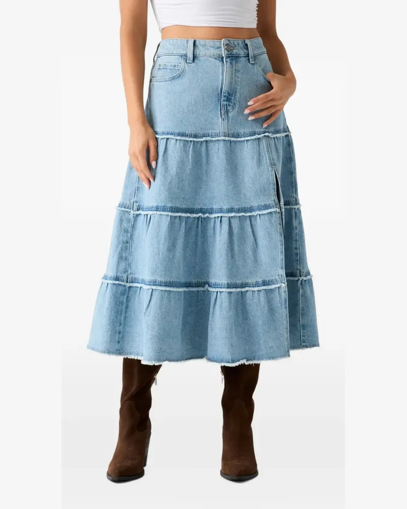 Guess Gestufter Midirock - Blau Blau