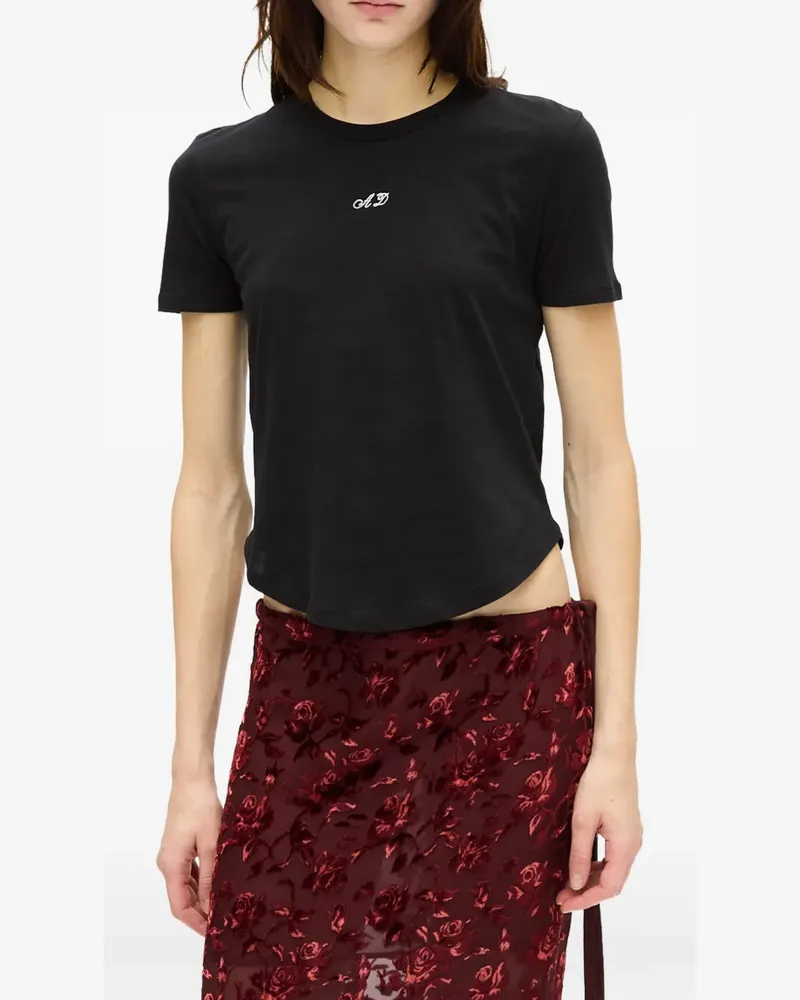 Ann Demeulemeester Floor Micro T-Shirt - Schwarz Schwarz