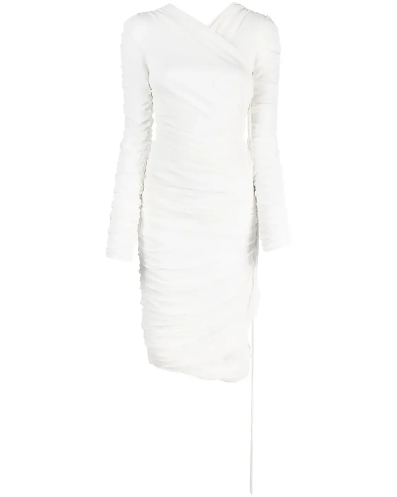 KHAITE Gerafftes The Arabella Midikleid - Weiß Weiß