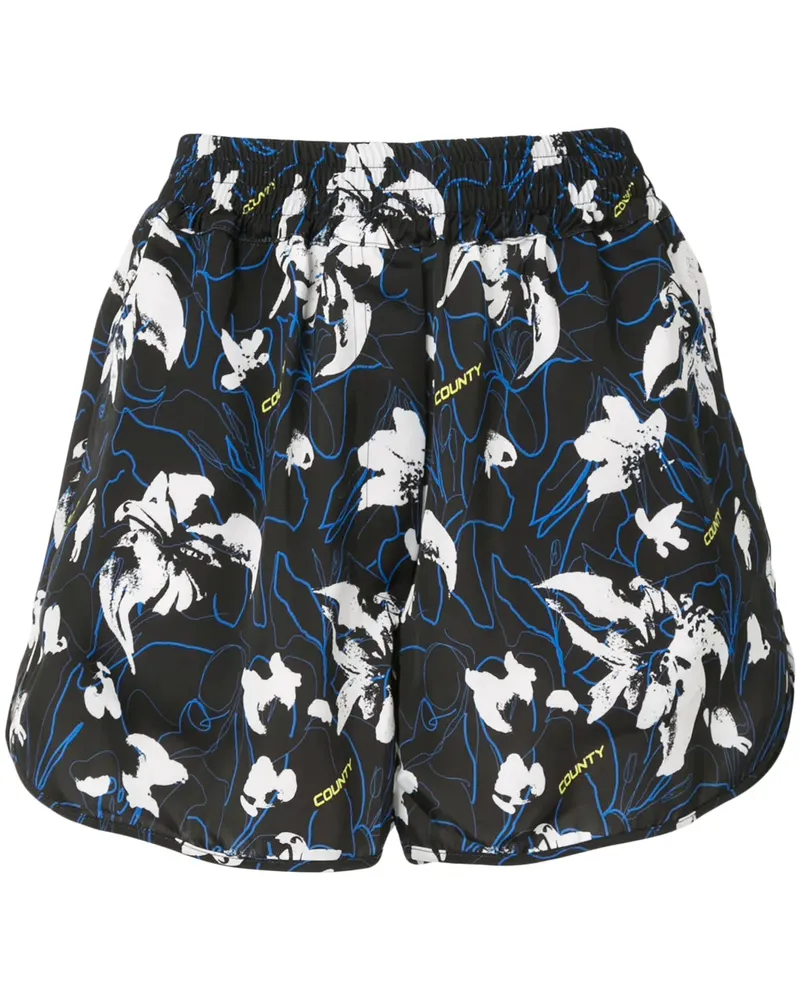 Marcelo Burlon | County of Milan Shorts mit Blumen-Print - Schwarz Schwarz