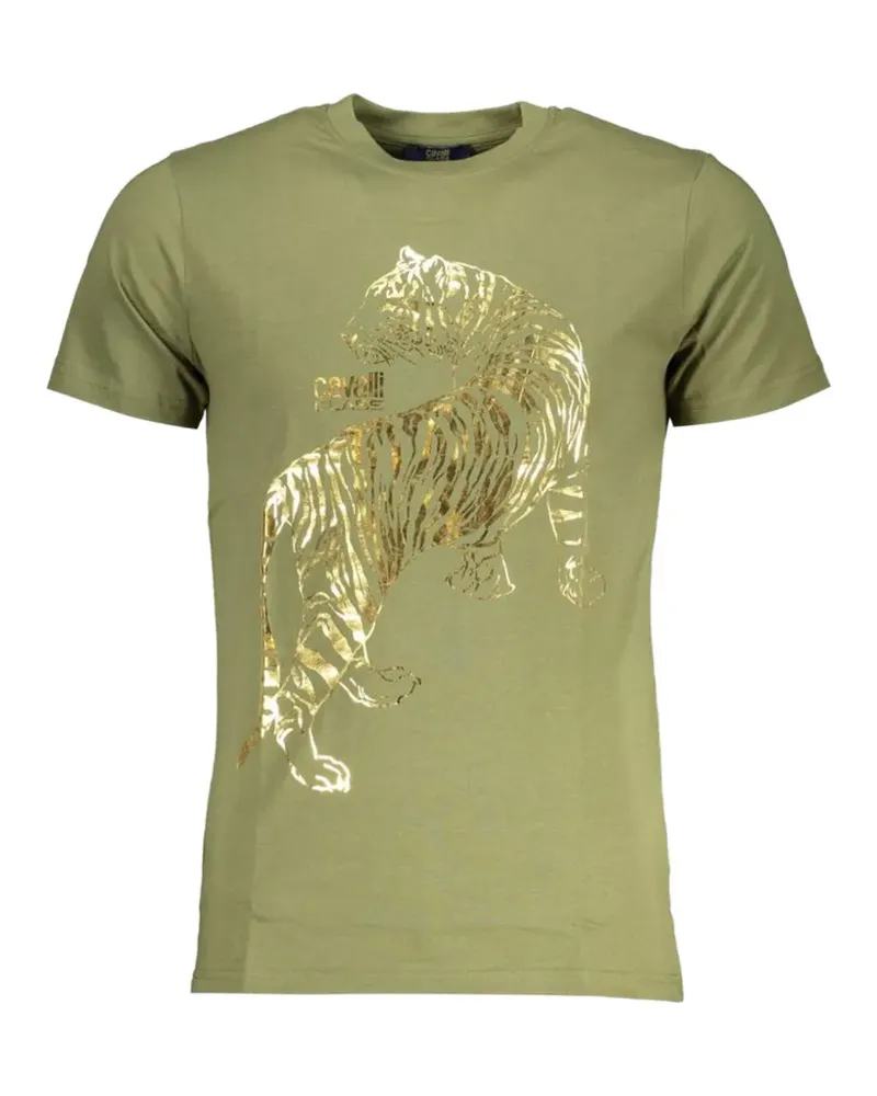 Roberto Cavalli tiger-print cotton t-shirt - Grün Grün