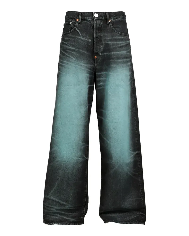 Kenzo Turn up faded-effect wide-leg jeans - Grau Grau