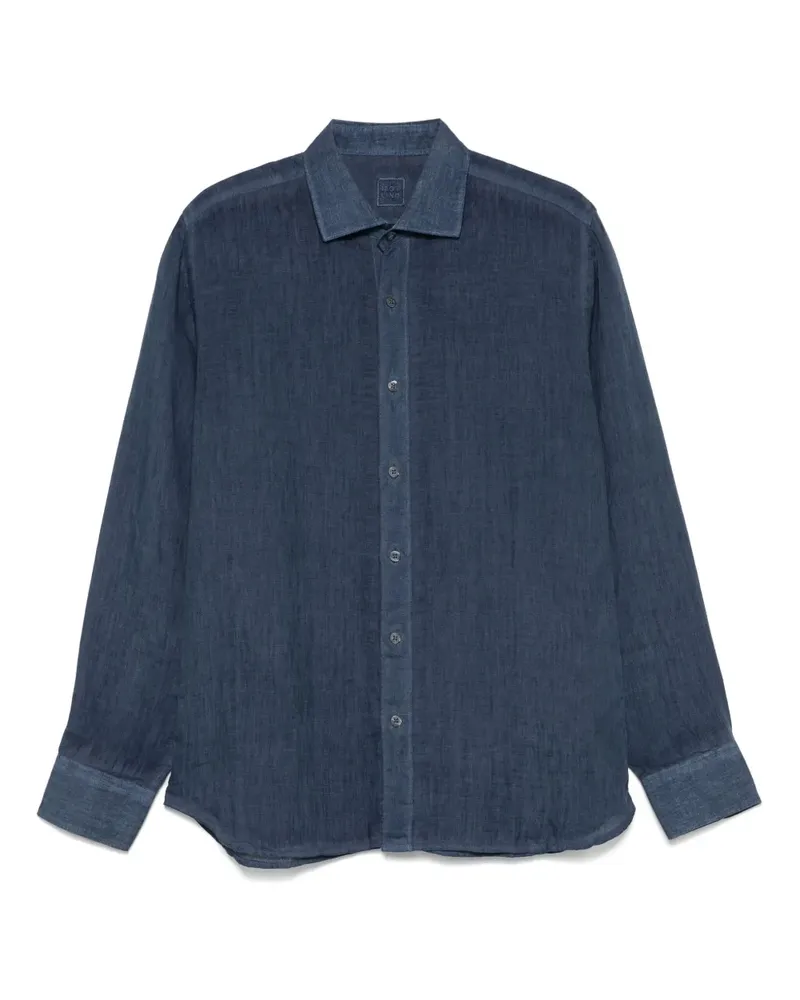 120% Lino Hemd aus Leinen - Blau Blau