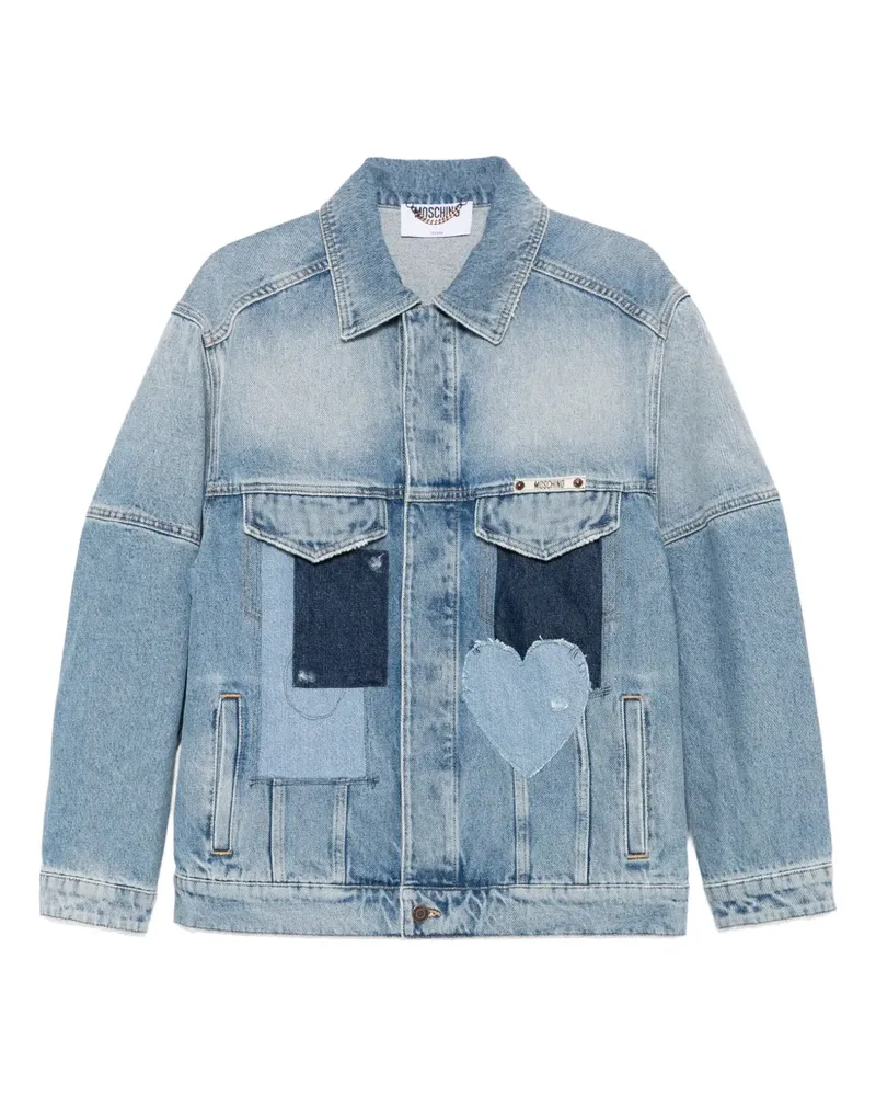 Moschino Jeansjacke mit Herz-Patch - Blau Blau
