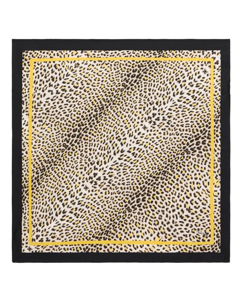 Roberto Cavalli Pop Jaguar silk scarf - Schwarz Schwarz