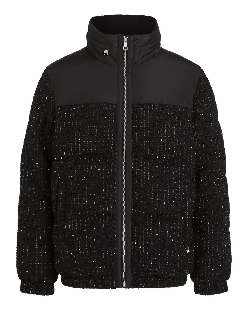 Karl Lagerfeld Steppjacke mit Tweed-Einsatz - Schwarz Schwarz