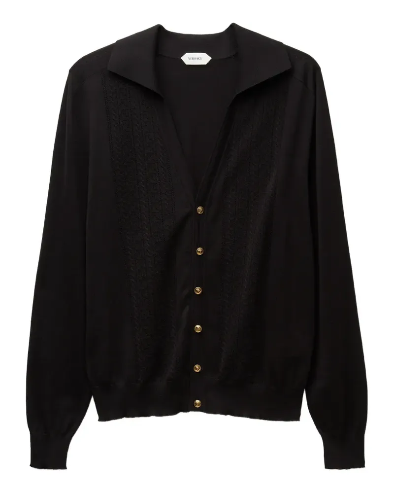 Versace Cardigan aus Seiden-Baumwollstrick - Schwarz Schwarz