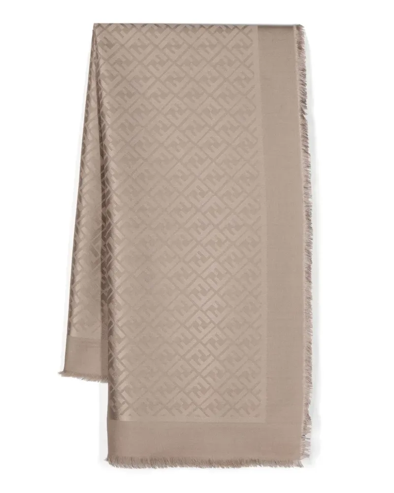 Fendi Schal mit Monogrammmuster - Nude Nude