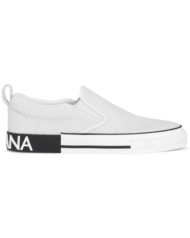 Dolce & Gabbana Perforierte Custom 2.Zero Slip-On-Sneakers - Weiß Weiß