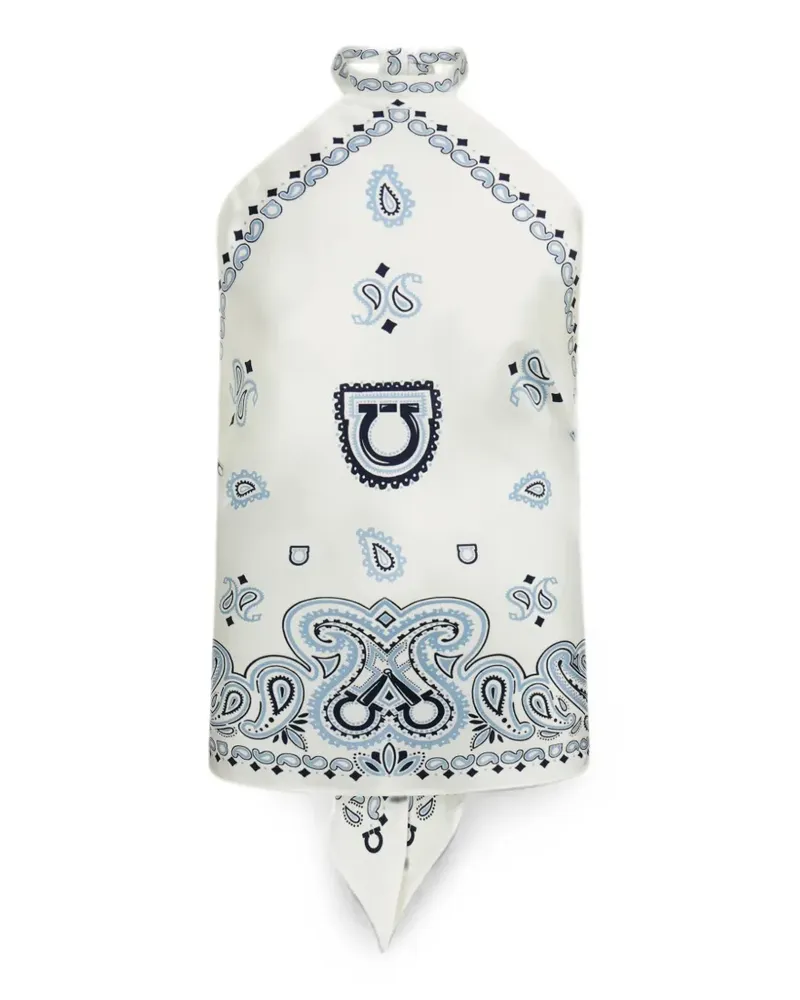 Ferragamo Foulard-Top mit Arabesque-Print - Weiß Weiß