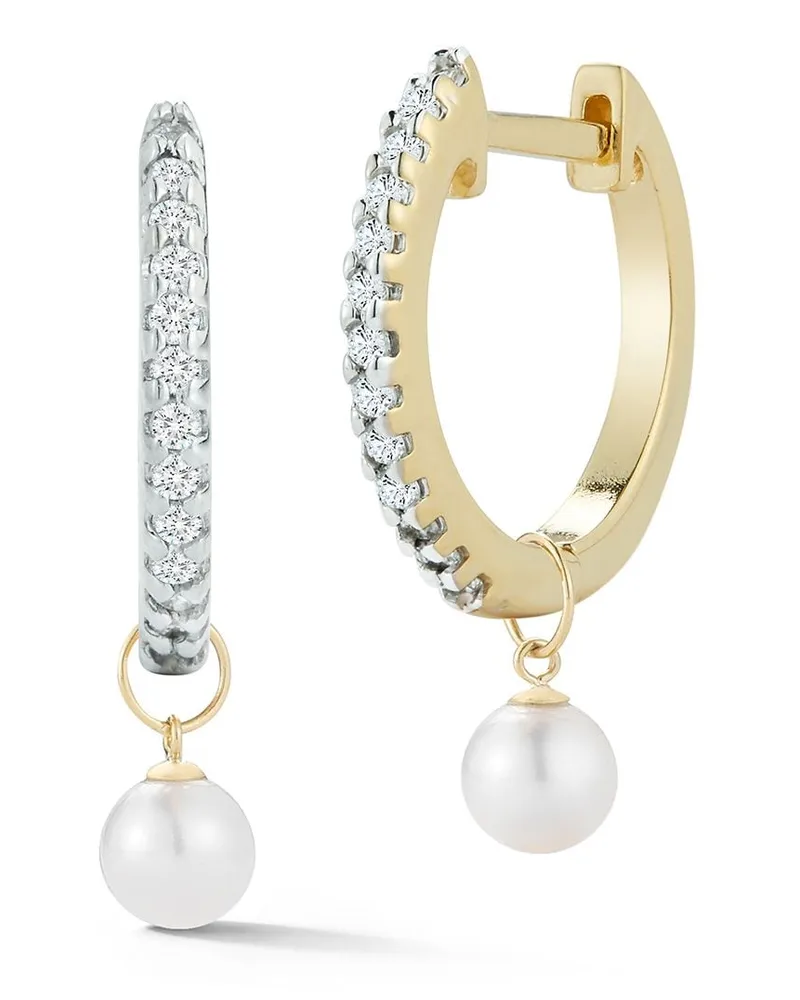 MATEO 14kt Gelbgoldcreolen mit Diamant Gold