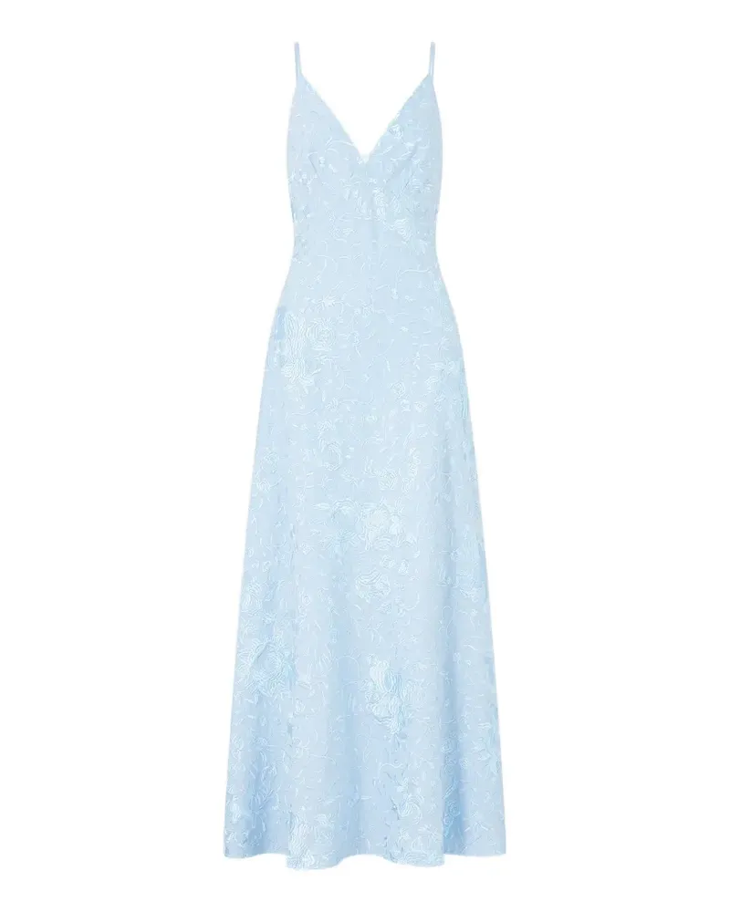 Camilla Seville Sweetheart V-neck floral slip maxi dress - Blau Blau