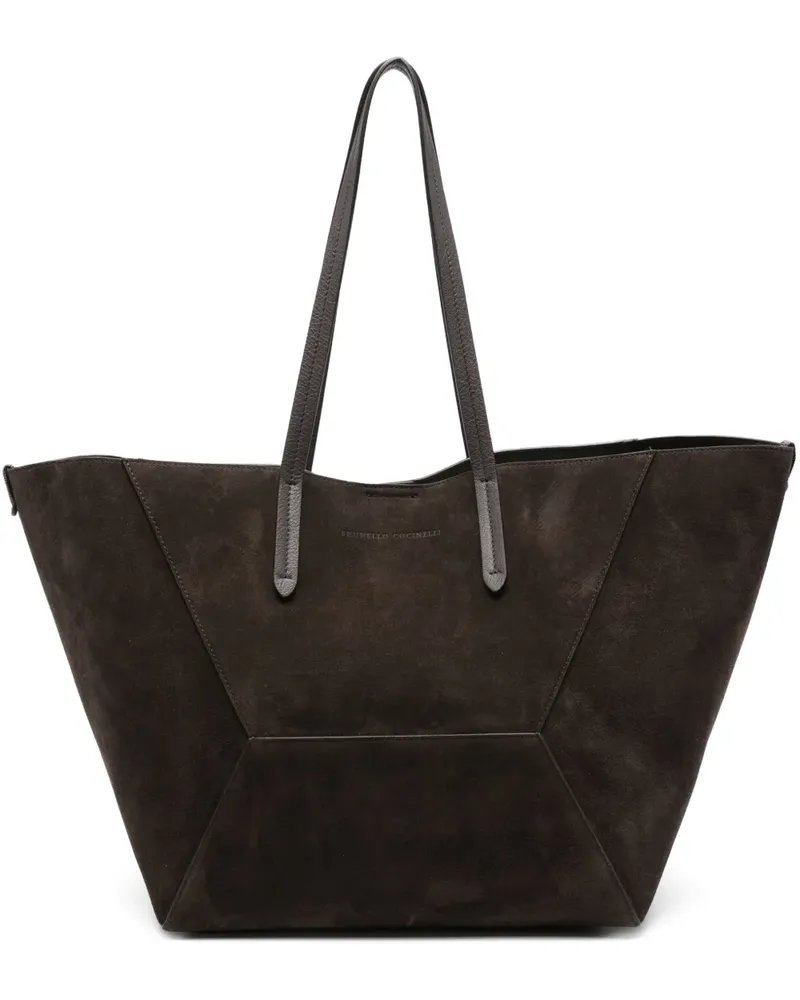 Brunello Cucinelli Shopper aus Wildleder - Braun Braun
