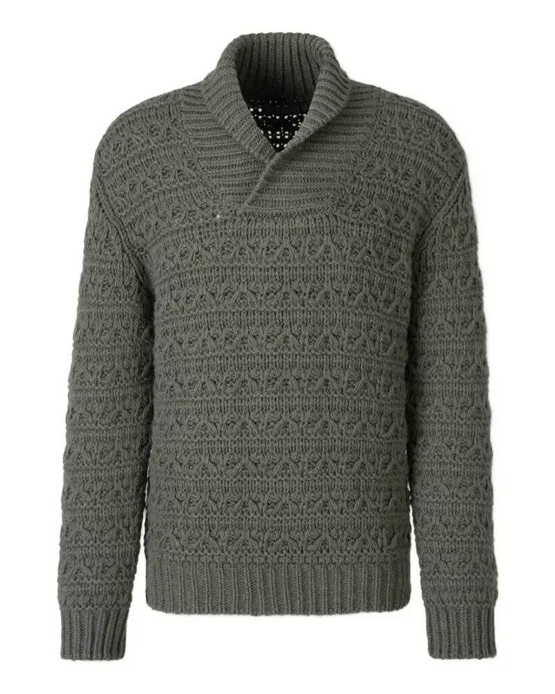 Canali Pullover mit Zopfmuster - Grün Grün