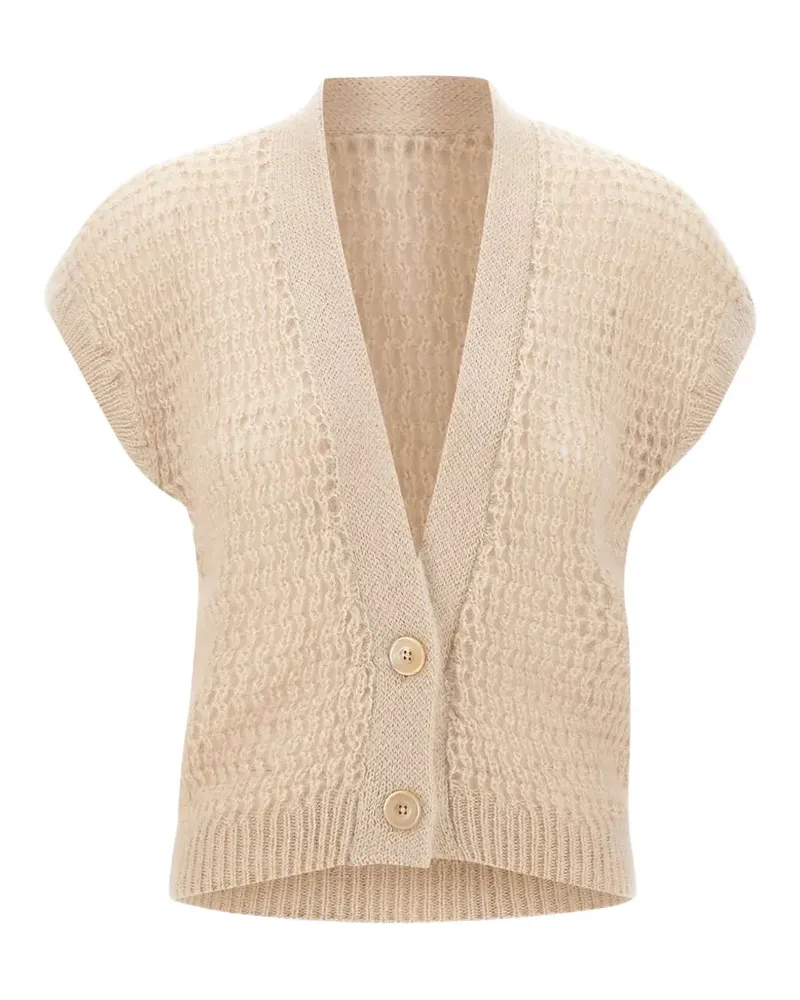 Eleventy Cardigan mit Lochstrickmuster - Nude Nude