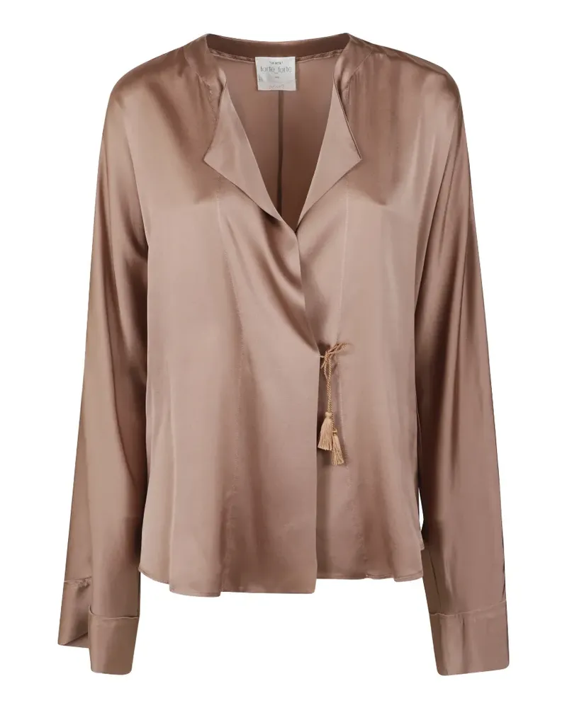 forte_forte Hemd mit Schleifenverschluss - Nude Nude