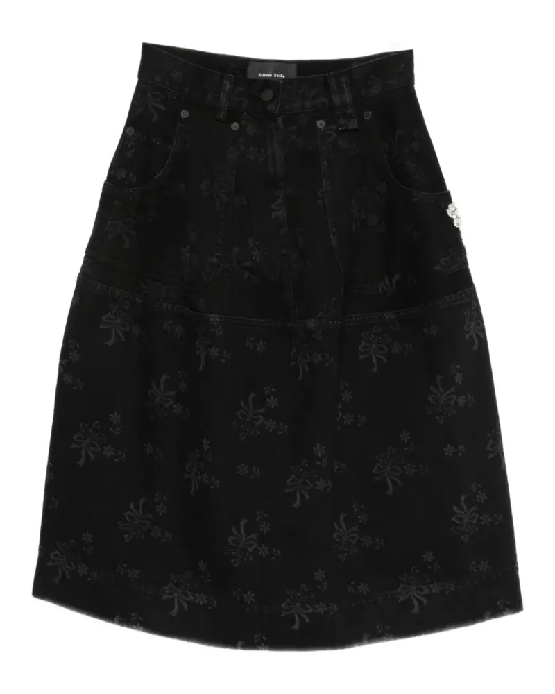 Simone Rocha Midirock mit Schleifen-Print - Schwarz Schwarz