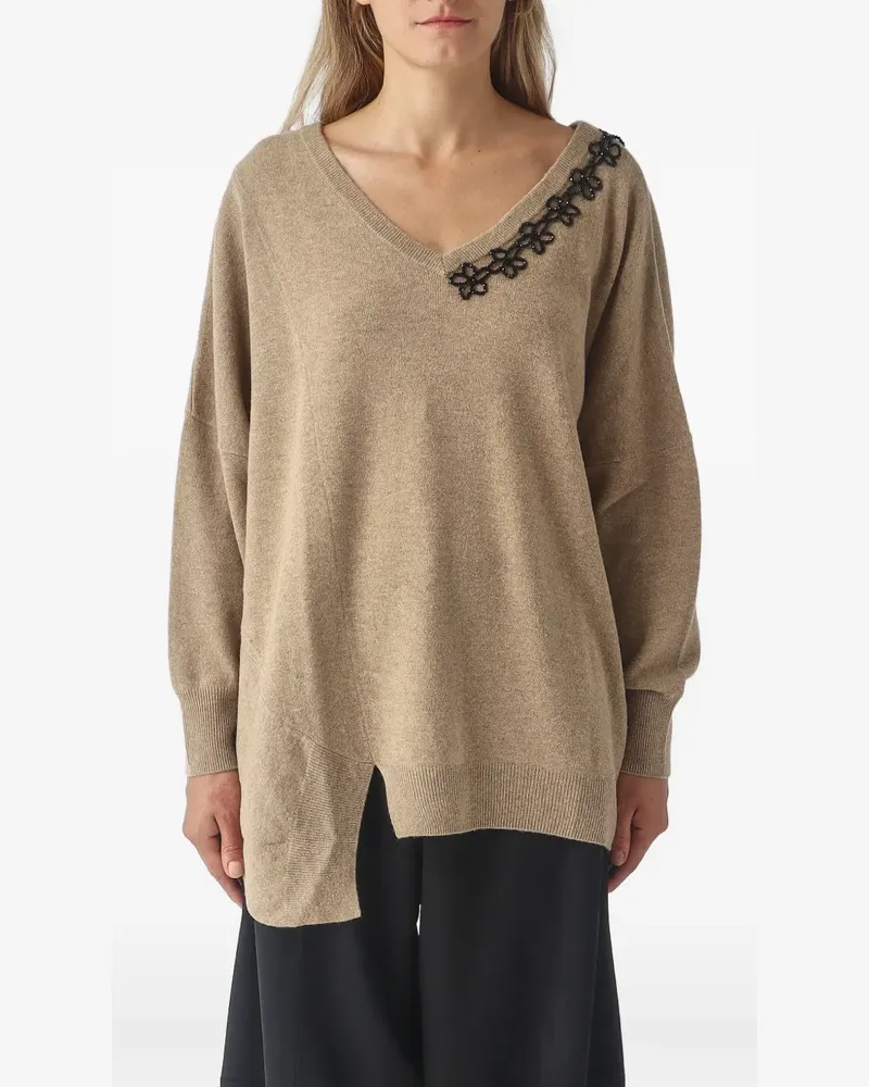 MEIMEIJ Asymmetrischer Pullover - Nude Nude