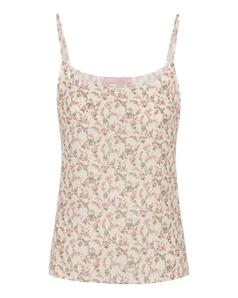 Kristina Ti Top mit Blumenprint - Weiß Weiß