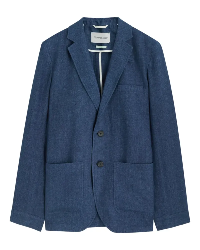 Oliver Spencer patch-pocket theobald blazer - Blau Blau