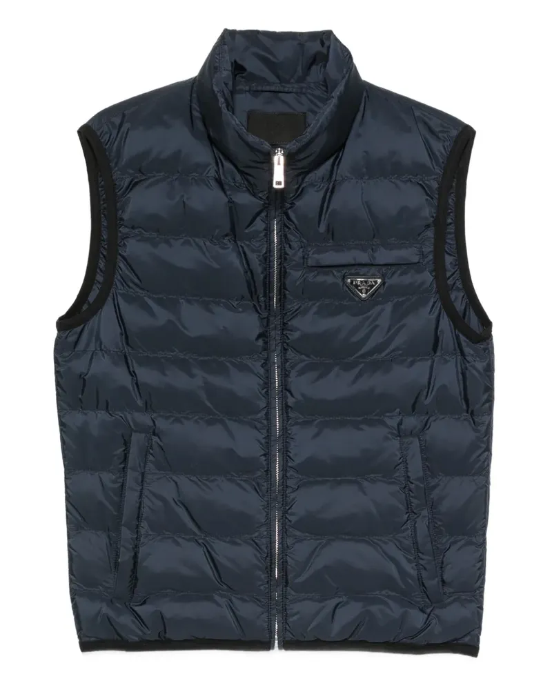 Prada Gefütterte Weste mit Reißverschluss - Blau Blau