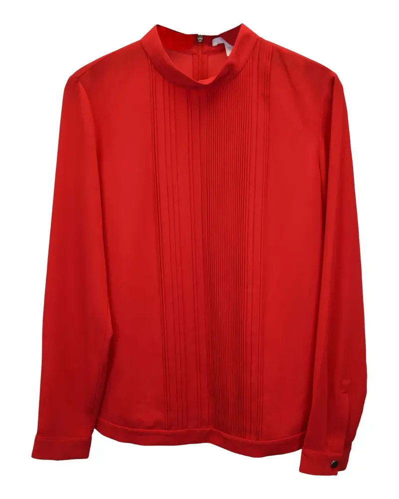 HUGO BOSS pleated mock-neck top - Rot Rot