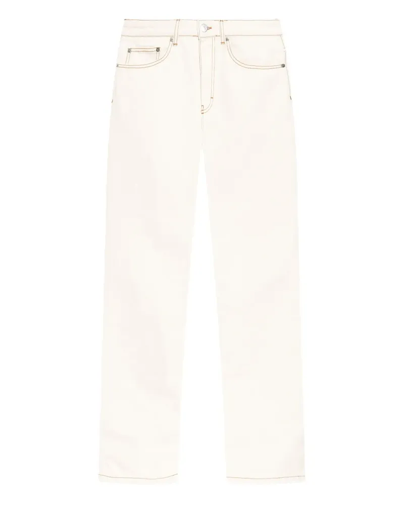 AMI Paris Jeans mit Logo-Patch - Weiß Weiß