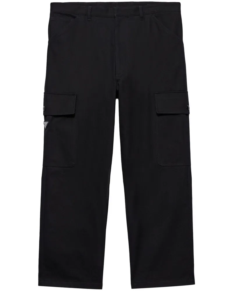 Prada Hose mit Triangel-Logo - Schwarz Schwarz